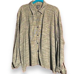 Eileen Fisher Woven cotton top/jacket. Black & White